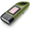 thumbnail image 4 of Rechargeable Solar Flashlight (Set Of 2), Led Hand Crank Generator Emergency Flashlight With Carabiner With Carabiner, Army Green, 4 of 5