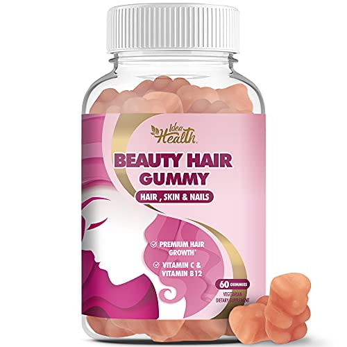 Beauty Hair Gummy - Multivitamin for Faster Hair Growth, Stronger Nails &  Glowing Skin with Natural Ingredients - w/ Biotin, Vitamin C & Vitamin B12  | Biotin Gummy | 60 Gummies (1 Pack) 