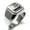 Silver, variant on Stainless Steel Letter E Initial 3D Monogram Engraved Engraved Square Flat Top Biker Style Polished Signet Ring