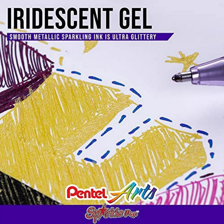 Pentel Sparkle Pop Gel Pen, Medium Point, Silver Ink (K91-DZ