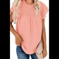 thumbnail image 1 of Blusa Informal de Corta con Cuello Redondo, Encaje, Crochet y Pompones para Mujer, Color Rosa, Talla XXL, 1 of 7