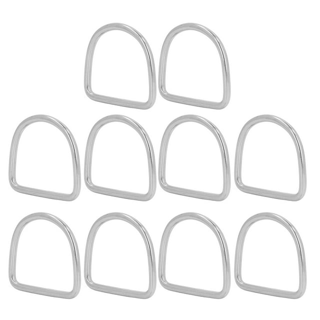 D Ring Buckle, Rustproof Glossy Finish Multifunctional 10PCS Semi Circular D Rings for Industrial Applications 20x17x4MM,25x22x4MM,30x27x4MM,35x32x4MM,40x37x4MM