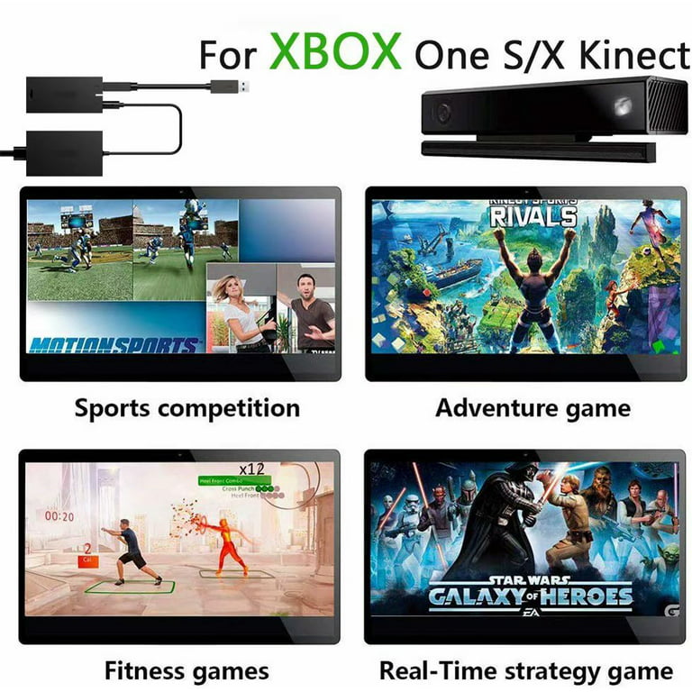 X-BOX Kinect Adapter Power Charger For Xbox One Slim Xbox One X Console,  Windows PC 10 8.1 8, with Kinect 2.0 Sensor 12V 2.67A 32W 