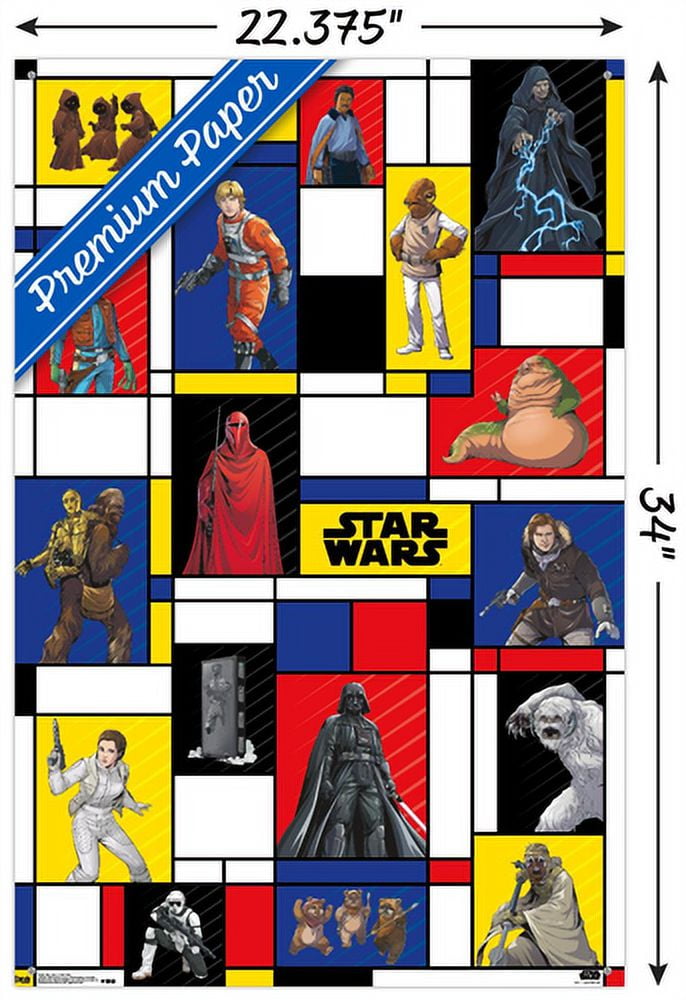 Star Wars: Saga - Pop Grid Wall Poster with Push Pins, 22.375" x 34"