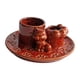 thumbnail image 1 of Porta incienso Strade Fareast Limited Soporte de cerámica Plato de vela de gato Rojo, 1 of 8