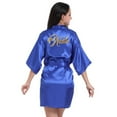 thumbnail image 1 of LYMAYTER‌ Bridesmaid Robes Satin Wedding Party Short Kimono Getting Ready Robe Women Soft Glitter Trim‌, 1 of 8