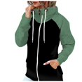 thumbnail image 1 of TJAZFJPA Veste Verte Femme Mode Poche Zippée Veste à Capuche Décontractée Confortable Manches Longues Vintage Veste de Course Vestes pour Femmes, 1 of 6