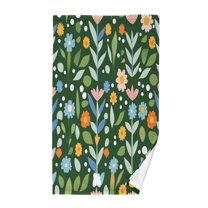 Yayeee 100% Cotton Hand Towels for Bathroom 16" x 28" Kitchen Towel, Flourish Flowers Pattern