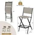 thumbnail image 3 of Costway Set of 2 Outdoor Bar Chair Folding Bar Height Stool with Metal Frame Coffee, 3 of 7