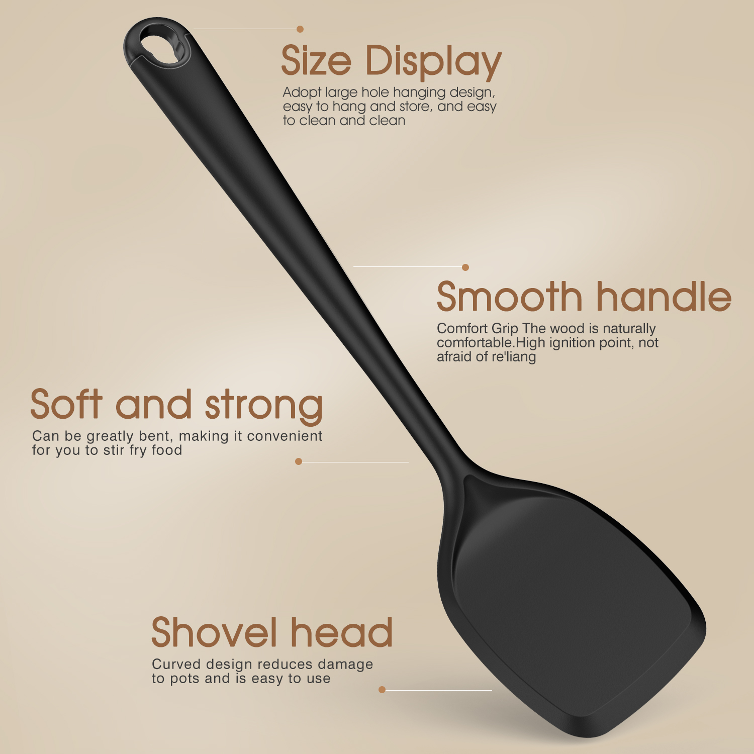 Oannao 10-Piece Silicone Kitchen Utensil Set, Black photo 6