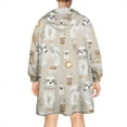 thumbnail image 2 of Cute Shih Tzu Dog and Coffee Pattern Wearable Oversized Blanket,Wearable Blanket Hoodie for Adults,Cozy Hooded Blankets with Super Pockets,Super Warm Fuzzy Pullover for Women & Men, 2 of 6