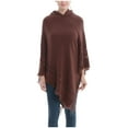 thumbnail image 5 of HBYJLZYG Womens Hooded Shawl Wrap Cape, Crochet Versatile Tassel Irregular Hem Sweater Tops, 5 of 7