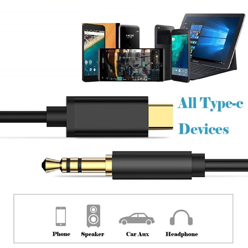 Aux Cable Type C to 3.5mm 3.3ft Male 