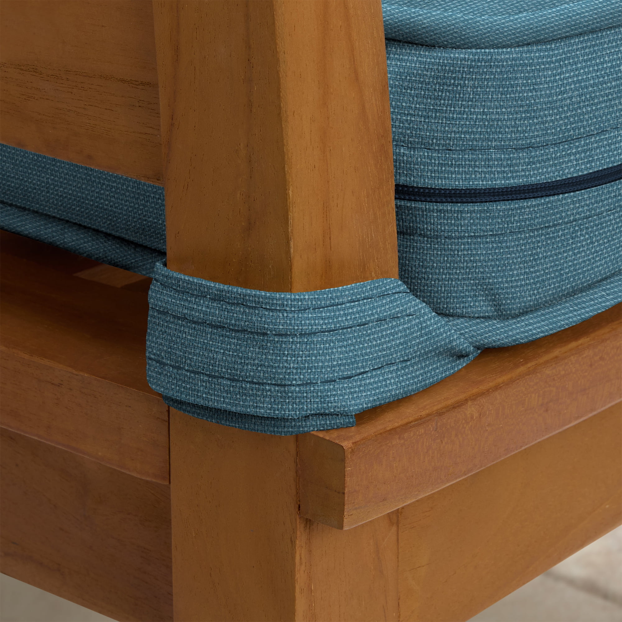 ARDEN Foam Outdoor Double Welted Dining Chair Cushion, 20 x 20, made with ProFoam, Rain-proof, Fade Resistant, Denim Blue Woven Solid