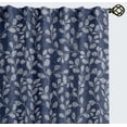 thumbnail image 1 of Vargottam 84 Inch Rod Pocket/Back Tab Cotton Curtains for Windows and Doors - Light Filtering Cotton - Light Filtering Drapes For Doors - Set of 2 Panels, 52"x84" - Leaves Vine Design (Blue), 1 of 8