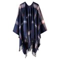 thumbnail image 1 of Women's Fashion Stripe Color Block Cloak Shawl Cardigan Warm Windproof Wrap for Autumn Spring Winter, 1 of 3