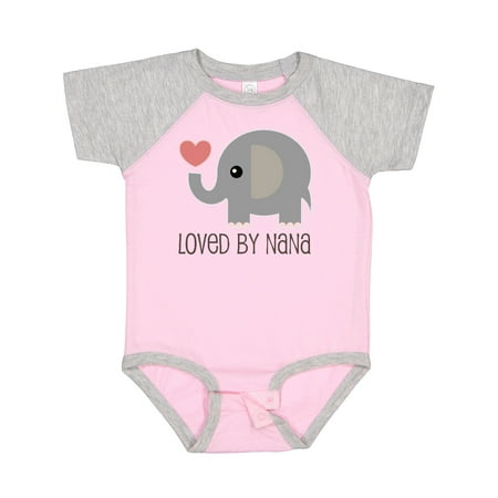 

Inktastic Loved by Nana Grandchild Elephant Gift Baby Boy or Baby Girl Bodysuit