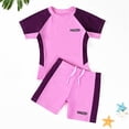 thumbnail image 2 of YunPes Children's Swimming Swimsuit Summer Children's Swimsuit Short Sleeved Split Swimsuit Swim Suits Toddlers, 2 of 8