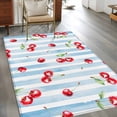 Blue Gradient Stripes 3'x5' Rug for Bedroom Foot of Bed Small Living ...