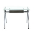thumbnail image 2 of Techni Office Solutions 43.25" Clear and Brown Durable Rectangular Computer Desk, 2 of 7
