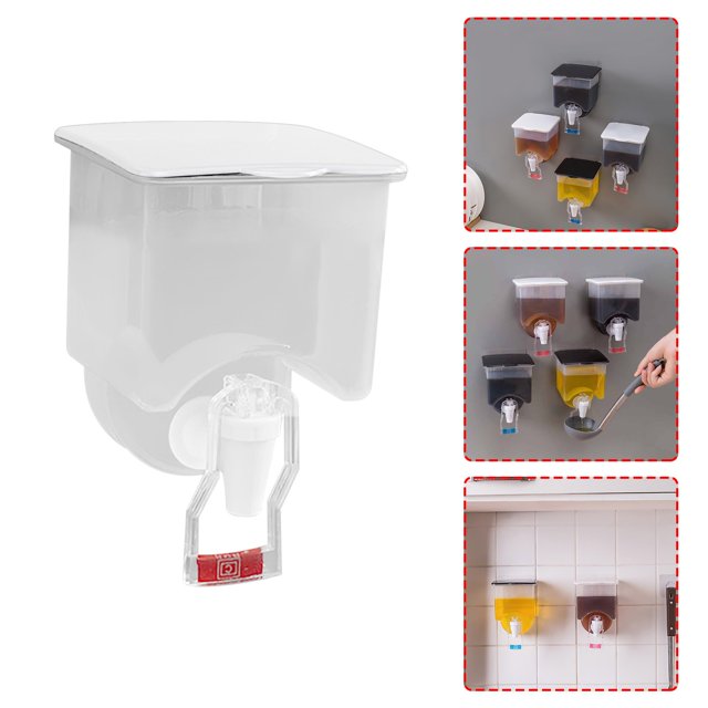 Oleegame 1PC Spice Dispenser Mini Kitchen Non - Nail Wall - Mounted Seasoning Box Non - T-race Paste Seasoning Box White