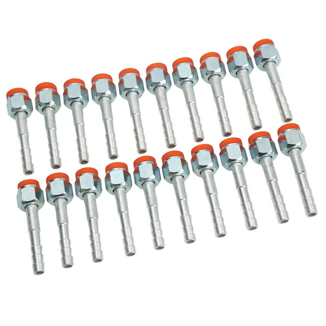 Qiilu 20pcs Air Conditioning Hose Barb Fitting Straight Aluminum Universal For Cars Trucks Engineering Vehicles