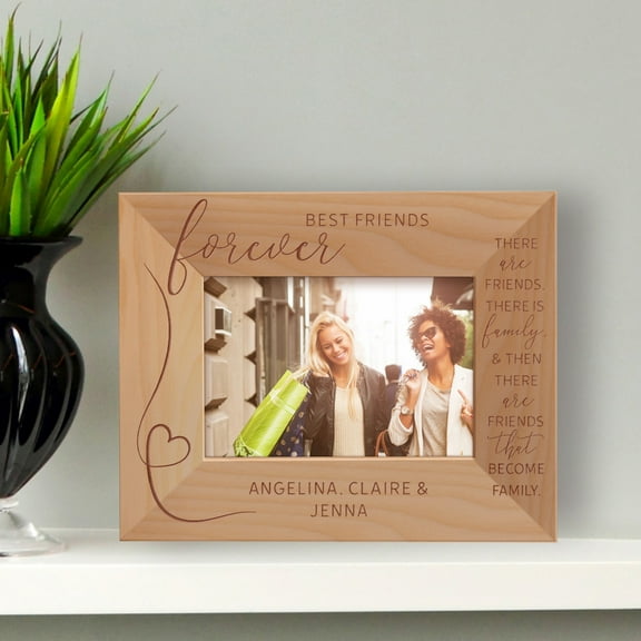 Best Friends Forever Personalized Wooden Frame-5" x 3 1/2" Brown Horizontal