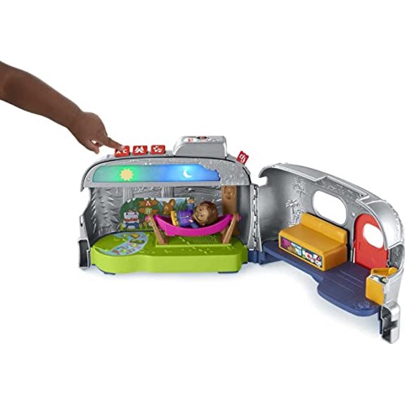 Fisher-Price Little People Light-Up Learning Camper, vehículo 2 en 1 y Playso Interactive Fisher-Price Fisher-Price