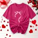 thumbnail image 5 of Primavera Top Mujeres Moda Casual Nueva Cinta de Arco Impresa Cuello Redondo Camiseta de Manga Corta, Camiseta de Cuello Tripulado, 5 of 8