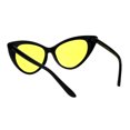 thumbnail image 4 of Womens Pop Color Lens Classic Plastic Cat Eye Goth Sunglasses Black Yellow, 4 of 4