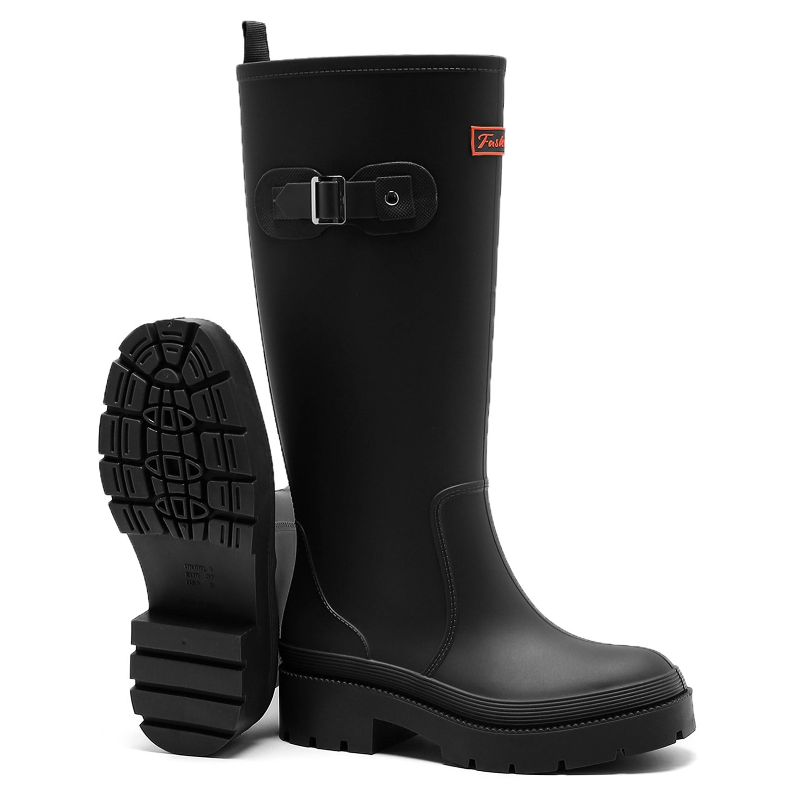 HSBDNZQ Rain Boots for Women, Waterproof Knee-High Rubber Boots Anti-Slip Garden Muck Boots Tall Water Shoes for Camping Fishing Farming Work Outdoor