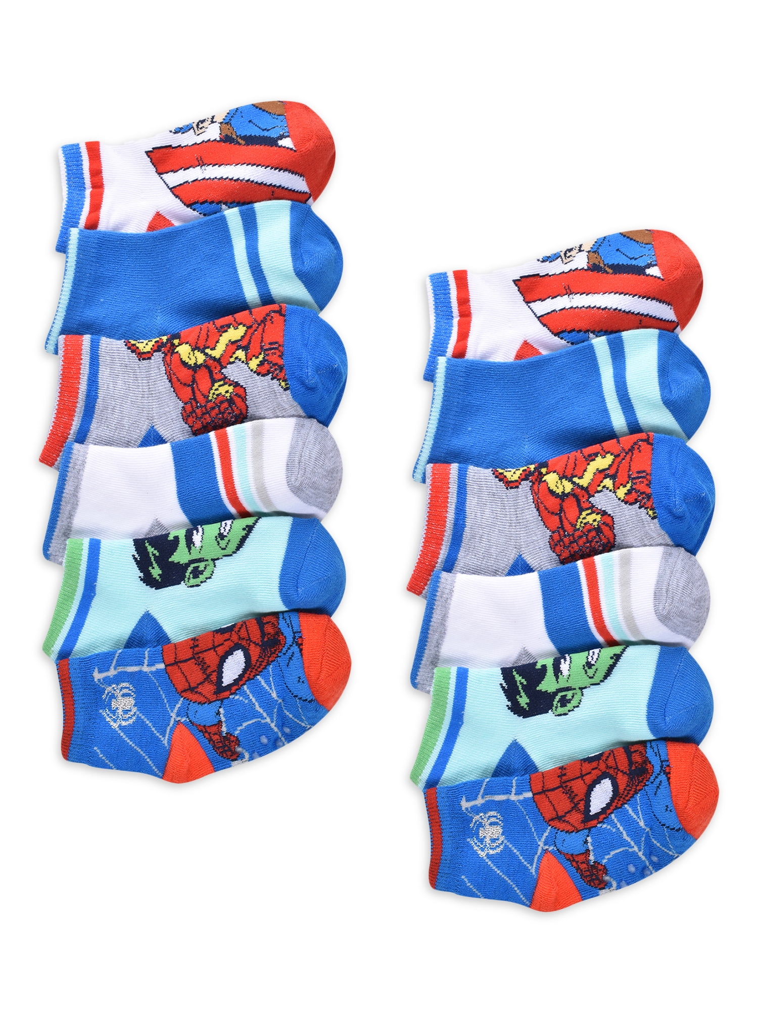 5 Pairs . 18-24 Months Marvel SuperHero Boys Gripper Socks W/Safety Toes NEW! 