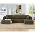 thumbnail image 5 of NeoKo Cloud Couch U Shaped Plush Memory Foam Modular and Comfy Boneless Sectional Sofa with Chaise Lounge, Brown, 5 of 8