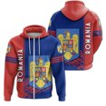 thumbnail image 5 of Sudadera con cremallera y estampado 3D de la bandera de Rumania para hombre, sudaderas con capucha y emblema rumano, sudaderas holgadas de manga larga a la moda para la calle, 5 of 5
