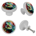 thumbnail image 4 of Chameleon Fluorescent Drawer Pulls with Screws: Round 4-Pack Glow-in-the-Dark Knobs, Ideal for Cabinets, Wardrobes, Dressers - Kitchen Decor Must-Have!, 4 of 6