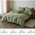 thumbnail image 5 of Simple&Opulence 100% Washed Linen Duvet Cover Set 88"x92" - 3 Pieces Soft Farmhouse Comforter Set Double Embroidered with Button Closure - 1 Duvet Cover and 2 Pillowshams (Sage Green, Queen), 5 of 8