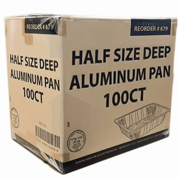 Wholesale: Disposable 9 x 13 Aluminum Foil Pans Only Half Size Deep Steam Table Bakeware - Cookware Perfect for Baking Cakes, Bread, Meatloaf, Lasagna:100CT