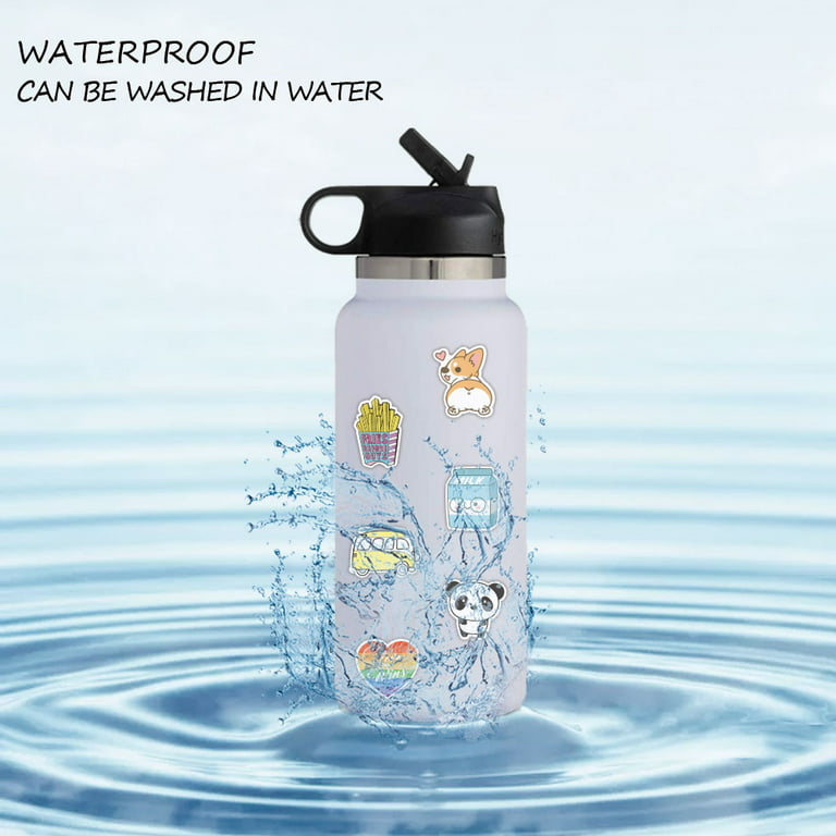 white hydroflask w stickers  Trendy water bottles, Water bottle