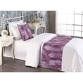 thumbnail image 2 of Ethnic Bed Runner Set, Repetitive Pattern of Pinkish-Tone Peacock Feathers Illustration Art, Decorative Bedding Scarf & a Pillow Sham for Hotels Homes, Twin, Magenta and Soft Pink, by Ambesonne, 2 of 3