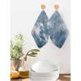 thumbnail image 2 of Blue Grey Kitchen Dish Towels for Drying Dishes Set of 2, Oil Painting Modern Abstract Waffle Weave Microfiber Hand Tea Bathroom Towels Quick Dry & Absorbent Towel 12x12, 2 of 7