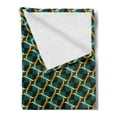 thumbnail image 2 of Geometric Soft Flannel Fleece Throw Blanket, Checkered Pattern in Dark Green Tones and Abstract Rings Lattice Grid Design, Cozy Plush for Indoor and Outdoor Use, 50" x 60", Multicolor, by Ambesonne, 2 of 5