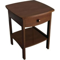 22 x 18 x 18-Inch Wood Curved End Table/Night Stand With One Drawer, Brown
