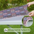 thumbnail image 6 of Decorative Bohemian Style Square Table Cover with Fitted Edge for Patio Dining and Kitchen Use, 6 of 6