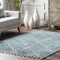 thumbnail image 3 of nuLOOM Kerry Textured Geometric Tasseled Area Rug, 5' 3" x 7' 6", Light Blue, 3 of 9