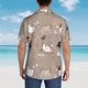 thumbnail image 4 of Fotbe Chicken Camisa Hawaiana para Hombre Unisex – Camisa Casual de Verano con Botones de Manga Corta de Algodón y Lino,Medium, 4 of 7