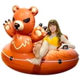 thumbnail image 1 of Sunlite Sports River Raft Inflatable 53 Inch, Heavy Duty Water Float to Lounge Above Lake and River, Outdoor Water Tube Sport Fun, Recreational Use, (Pissed Off Peter Angry Bear), 1 of 5