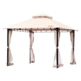 thumbnail image 1 of VEVOR Gazebo de patio para 6-8 personas, 10 x 10 pies, con mosquitero, estructura de metal y poliester recubierto de PU de 180 G, refugio para exteriores para patio, jardín, terraza, 1 of 9