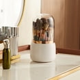 thumbnail image 3 of Makeup Brush Holder Organizer With Lid 360 Rotation Brushes Organizer For Vanity, 3 of 13