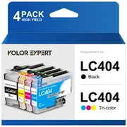 LC404 Ink Cartridge for Brother LC404 ink for Brother MFC-J1205W MFC-J1215W MFC-J1205W XL Printer (Black Cyan Magenta Yellow, 4 Pack)