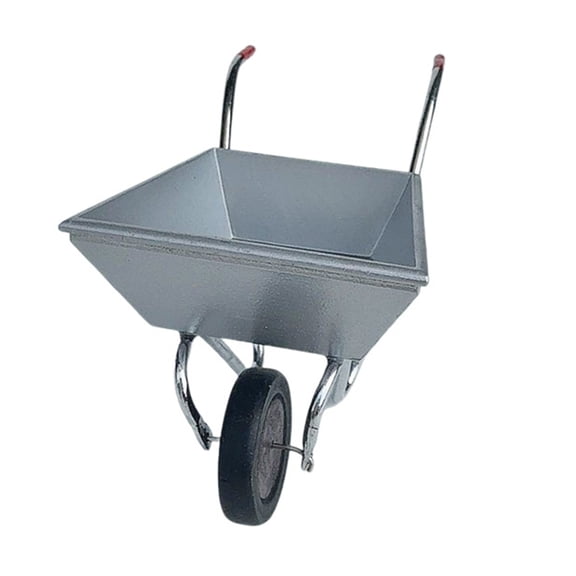 Heavy Duty Metal Farm Cart Toy With Rolling Wheel Perfect For 1/12 Scale Doll House Garden Scene Landscape Accessories